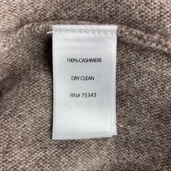 Cynthia Rowley Sweater Mock Cowl Turtleneck Beige Tan Knit Pullover Cashmere L - Picture 8 of 9